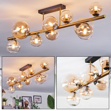 Chehalis Plafonnier, Boule lumineuse Or, Noir, 10 lumières