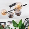 Chehalis Plafonnier, Boule lumineuse Ambre, Fumé, 5 lumières