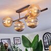 Chehalis Plafonnier, Boule lumineuse Ambre, Fumé, 5 lumières