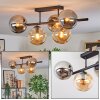 Gastor Plafonnier, Boule lumineuse Ambre, Fumé, 5 lumières