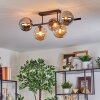 Gastor Plafonnier, Boule lumineuse Ambre, Fumé, 5 lumières