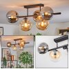Gastor Plafonnier, Boule lumineuse Ambre, Clair, Fumé, 5 lumières