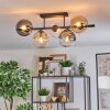 Gastor Plafonnier, Boule lumineuse Ambre, Clair, Fumé, 5 lumières