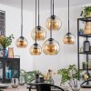 Koyoto Suspension, Boule lumineuse, Suspension Ambre, 6 lumières