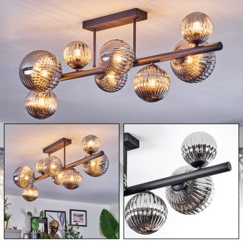 Chehalis Plafonnier, Boule lumineuse Fumé, 8 lumières