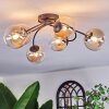 Chehalis Plafonnier, Boule lumineuse 58 cm Ambre, Clair, 6 lumières