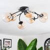 Chehalis Plafonnier, Boule lumineuse 58 cm Ambre, Clair, 6 lumières