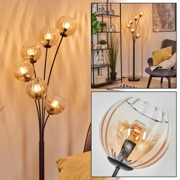 Koyoto Lampadaire 40 cm Ambre, Clair, 6 lumières
