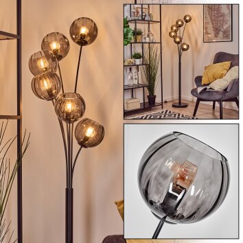 Koyoto Lampadaire 40 cm Fumé, 6 lumières