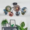 Koyoto Plafonnier, Boule lumineuse 82 cm Bleu, Vert, Clair, Cuivré, 7 lumières