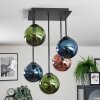 Gastor Plafonnier, Boule lumineuse Bleu, Vert, Cuivré, 5 lumières