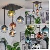 Gastor Plafonnier, Boule lumineuse Bleu, Chrome, Vert, Clair, Cuivré, Fumé, 5 lumières