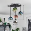 Gastor Plafonnier, Boule lumineuse Bleu, Chrome, Vert, Clair, Cuivré, Fumé, 5 lumières