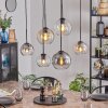 Koyoto Suspension, Boule lumineuse, Suspension Ambre, Clair, Fumé, 6 lumières