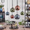 Koyoto Suspension, Boule lumineuse, Suspension Bleu, Vert, Cuivré, 6 lumières