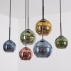 Koyoto Suspension, Boule lumineuse, Suspension Bleu, Or, Vert, Cuivré, 6 lumières