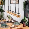 Koyoto Suspension, Boule lumineuse, Suspension Écru, Noir, 5 lumières
