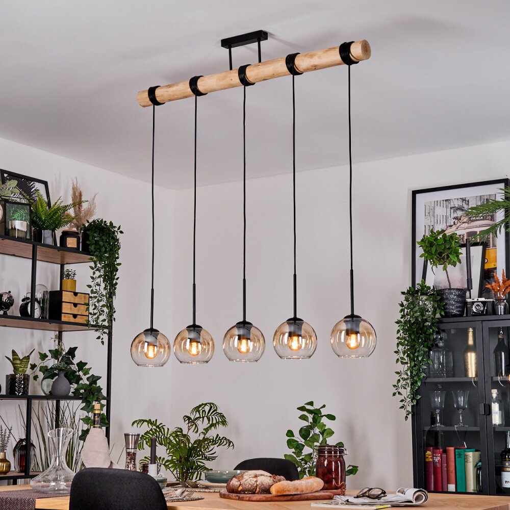 Koyoto Suspension, Boule lumineuse, Suspension Écru, Noir, 5 lumières main product photo