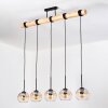 Koyoto Suspension, Boule lumineuse, Suspension Écru, Noir, 5 lumières