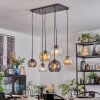 Koyoto Suspension, Boule lumineuse, Suspension Ambre, Clair, Fumé, 6 lumières