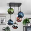 Gastor Plafonnier, Boule lumineuse Bleu, Chrome, Vert, Cuivré, Fumé, 5 lumières