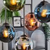 Gastor Plafonnier, Boule lumineuse Bleu, Chrome, Vert, Cuivré, Fumé, 5 lumières