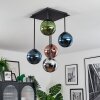 Gastor Plafonnier, Boule lumineuse Bleu, Chrome, Vert, Cuivré, Fumé, 5 lumières