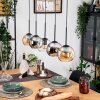 Koyoto Suspension, Boule lumineuse, Suspension Écru, Noir, 5 lumières