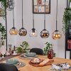 Koyoto Suspension, Boule lumineuse, Suspension Écru, Noir, 5 lumières