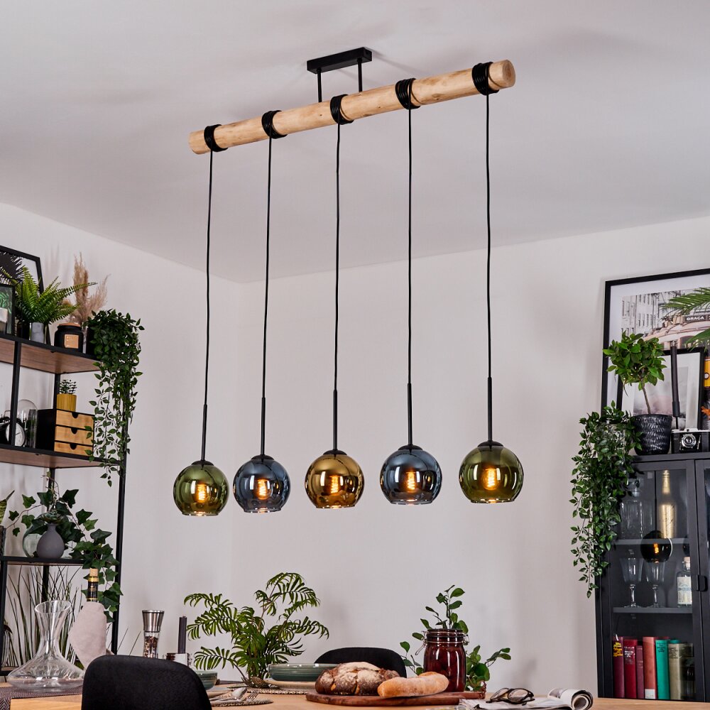 Koyoto Suspension, Boule lumineuse, Suspension Écru, Noir, 5 lumières main product photo