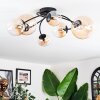Chehalis Plafonnier, Boule lumineuse Ambre, Clair, 6 lumières