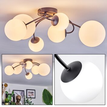 Chehalis Plafonnier, Boule lumineuse Blanc, 6 lumières