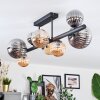 Chehalis Plafonnier, Boule lumineuse Ambre, Fumé, 8 lumières
