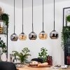 Koyoto Suspension, Boule lumineuse, Suspension Écru, Noir, 5 lumières