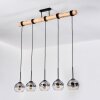 Koyoto Suspension, Boule lumineuse, Suspension Écru, Noir, 5 lumières