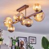 Chehalis Plafonnier, Boule lumineuse Ambre, Fumé, 8 lumières