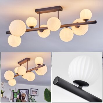 Chehalis Plafonnier, Boule lumineuse Blanc, 8 lumières