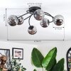 Chehalis Plafonnier, Boule lumineuse Fumé, 6 lumières