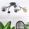 Chehalis Plafonnier, Boule lumineuse 56 cm Ambre, Clair, Fumé, 6 lumières