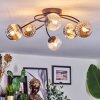 Chehalis Plafonnier, Boule lumineuse 56 cm Ambre, Clair, Fumé, 6 lumières