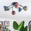 Chehalis Plafonnier, Boule lumineuse 56 cm Bleu, Vert, Clair, Cuivré, 6 lumières