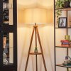 Flemming Lampadaire Bois foncé, Noir, 1 lumière