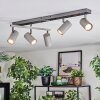 Javel Plafonnier, Spot de plafond Chrome, Gris, Noir, 5 lumières