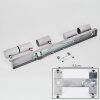 Javel Plafonnier, Spot de plafond Chrome, Gris, Noir, 5 lumières