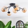 Chehalis Plafonnier, Boule lumineuse 56 cm Ambre, 6 lumières