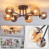 Chehalis Plafonnier, Boule lumineuse 55 cm Ambre, Fumé, 6 lumières