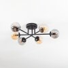 Chehalis Plafonnier, Boule lumineuse 51 cm Ambre, Fumé, 6 lumières
