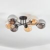 Chehalis Plafonnier, Boule lumineuse 62 cm Ambre, Fumé, 6 lumières