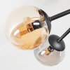 Chehalis Plafonnier, Boule lumineuse 55 cm Ambre, Fumé, 6 lumières