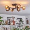 Chehalis Plafonnier, Boule lumineuse 55 cm Ambre, Fumé, 6 lumières